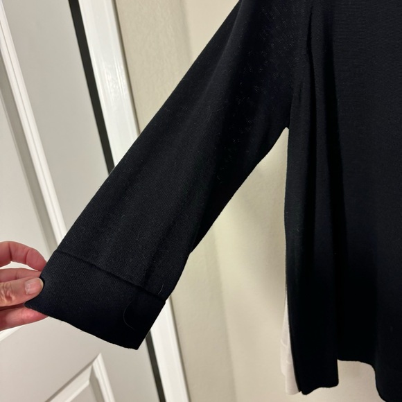 Halogen Black 3/4 sleeve sweater with zipper sides - Picture 5 of 7